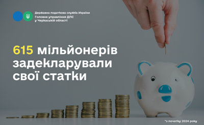 Черкащина: 615 мільйонерів задекларували свої статки