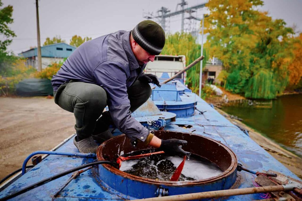 На фото - зарибнення Кременчуцького водосховища