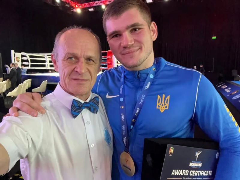 На фото - Роман Щербатюк на Чемпіонаті світу з кікбоксингу
