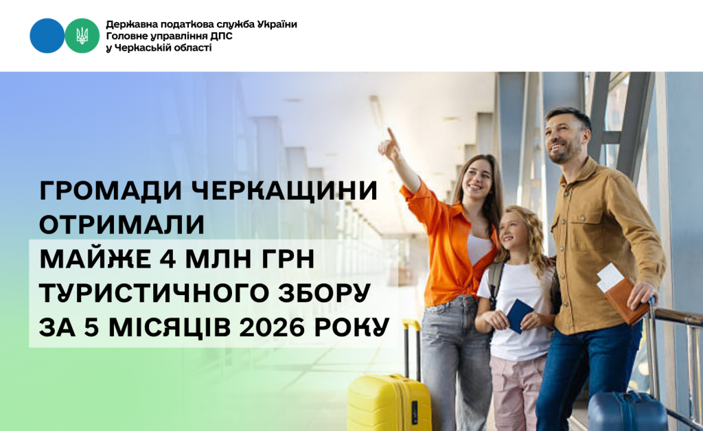 на фото - Громади Черкащини отримали майже 4 млн грн туристичного збору за 5 місяців 2026 року