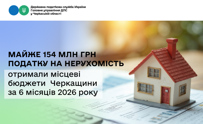 На фото - Майже 154 млн грн податку на нерухомість отримали місцеві бюджети Черкащини за 6 місяців